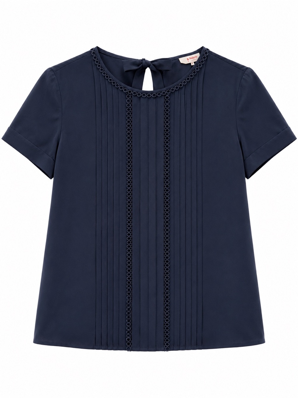 Brooks Brothers Navy Blouse with Pintuck Detail